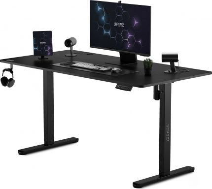 Геймерський стіл SENSE7 Nojo Black 140x70 см ідеальний стіл для комфортного ігрового процесу