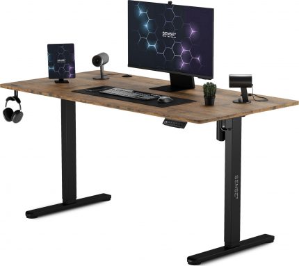 Ігровий стіл SENSE7 Nojo Wenge 140x70 см Елегантність і комфорт для геймерів у темному відтінку