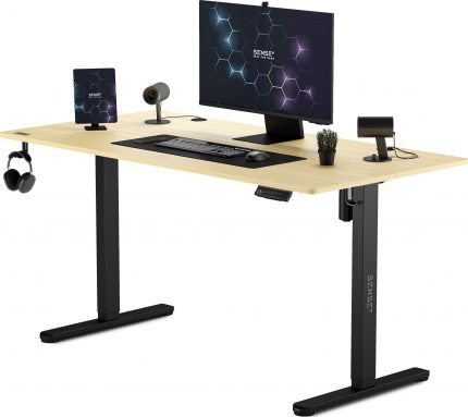 Геймерський стіл SENSE7 Nojo Pine 140x70 см чорні ніжки