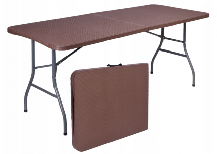 Розкладний стіл туристичний коричневий / ротанг Комфорт і стиль для вашого відпочинку"