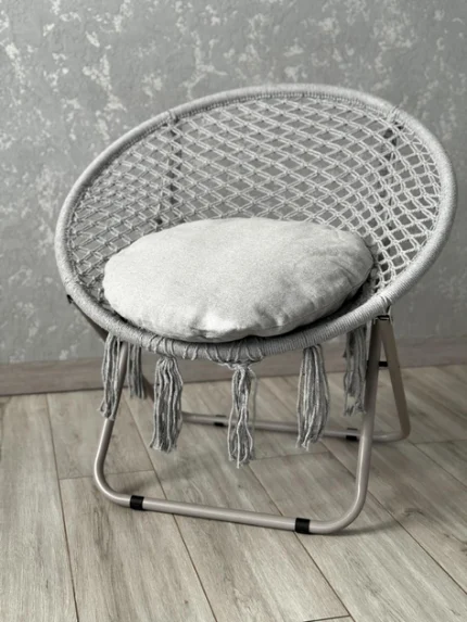 Розкладне крісло-гамак гніздо лелеки з подушкою сіре Ідеальний вибір для відпочинку на природі та вдома