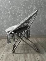 Розкладне крісло-гамак "Гніздо лелеки" з подушкою сіре: Комфорт і стиль для вашого відпочинку - Зображення 3