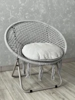 Розкладне крісло-гамак "Гніздо лелеки" з подушкою сіре: Комфорт і стиль для вашого відпочинку - Зображення 4