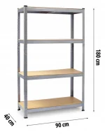 Стелаж металевий складський Plonos 180х90х40см: Надійне рішення для оптимізації простору - Зображення 4