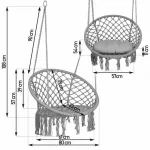 Підвісне Крісло-Гойдалка (СІРЕ) + ПОДУШКА - Зображення 3
