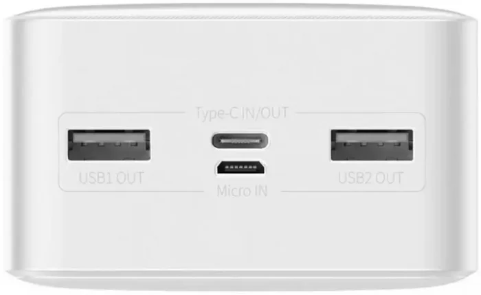 Повербанк Baseus PPBD050202 Bipow 30000mAh 2xUSB USB-C 15W White - Високий Рівень Заряду та Універсальність - Зображення 3