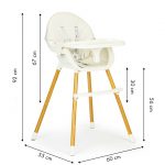 Стільчик для годування ECOTOYS 2в1 HA-004 бежевий Комфорт і універсальність для щасливих моментів з малюком - Зображення 6
