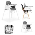 Складний дитячий стільчик для годування ECOTOYS 3 в 1 HA-009 сірий Зручність