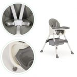 Стільчик для годування 2 в 1 з 5-точковими ременями ECOTOYS, сірий HC-823: Комфорт і практичність для кожного етапу росту вашої дитини - Зображення 5