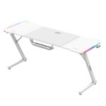 Ігровий стіл Huzaro Hero 4.8 White RGB: Сучасний дизайн та яскраві акценти - Зображення 3