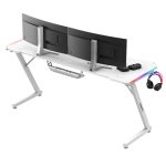Ігровий стіл Huzaro Hero 4.8 White RGB: Сучасний дизайн та яскраві акценти - Зображення 4