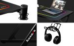 Ігровий стіл Huzaro Hero 1.8 Black: Ідеальне поєднання елегантності та ергономіки для геймерів - Зображення 6
