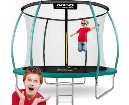 Батут Neo-Sport Premium 312 см з Внутрішньою Сіткою (NS-10C181) + Драбинка - Розваги для Дітей з Безпекою