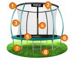 Батут Neo-Sport Premium 312 см з Внутрішньою Сіткою (NS-10C181) + Драбинка - Безпечна Розвага для Всіх Членів Родини - Зображення 3