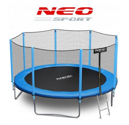 Батут Neo-Sport 374 см з Зовнішньою Сіткою + Драбинка - Простір і Безпека для Активних Ігор