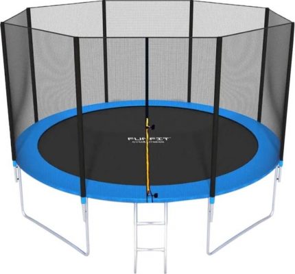 Дитячий Садовий Батут FunFit із Захисною Сіткою + Драбинка 374 см