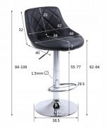 Барне Крісло VELACO 106 см XENA02-BL-CH - Стильний Комфорт для Вашого Бару - Зображення 9