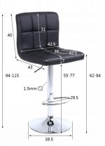 Барне Крісло VELACO 115 cm RAFA01-BL-CH - Втілення Комфорту та Стилю для Вашого Бару - Зображення 9