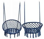 Плетена Садова Гойдалка Підвісна FUNFIT Синя - Стильний Відпочинок на Свіжому Повітрі