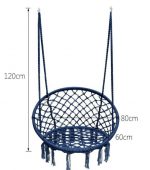 Плетена Садова Гойдалка Підвісна FUNFIT Синя - Стиль та Затишок у Вашому Саду - Зображення 7