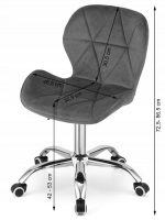 Офісне Крісло Muf-Art DORM, Сірий Оксамит - Елегантність і Зручність - Зображення 3