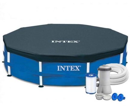 Каркасний Басейн Intex 305х76 см 28202 з Тентом і Фільтр-Насосом - Літній Відпочинок для Всієї Родини