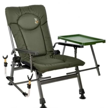 Крісло Рибальське Коропове Складне зі Столиком і Тримачем Вудки М-Elektrostatyk F5R ST/P - Ідеальне для Риболовлі