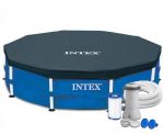 Каркасний Басейн Intex 28212-3 366 x 76 см з Тентом і Фільтр-Насосом - Ідеальний для Літнього Відпочинку