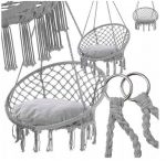 Підвісна Гойдалка Гамак з Подушкою Garden Grey - Комфортний Відпочинок - Зображення 7