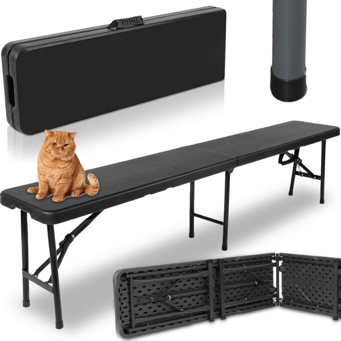 Лавка розкладна садова Heckermann ZD183 Black 183x28x43см - Зображення 1