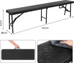 Лавка розкладна садова Heckermann ZD183 Black 183x28x43см - Зображення 4