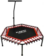 Батут для фітнесу з ручкою FunFit 130 см Red-Компактний та ефективний тренажер
