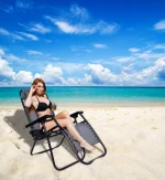 Розкладний лежак 2в1 eHokery ORION сірий - Комфорт та стиль для відпочинку на пляжі та в саду - Зображення 4