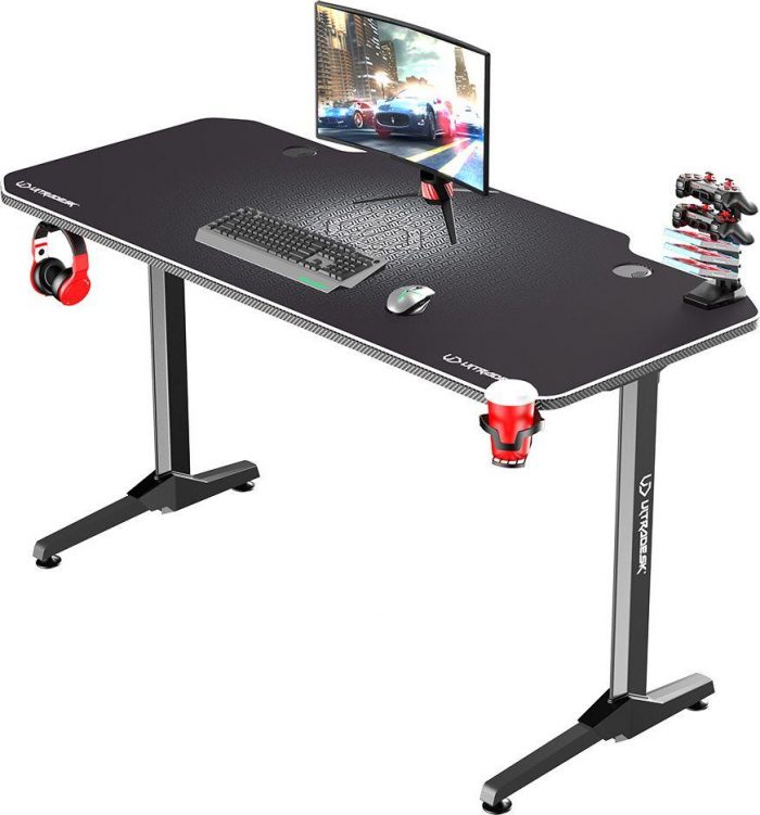 Ігровий комп'ютерний стіл ULTRADESK FRAG White 140X66 см - Стильний та просторий - Зображення 1