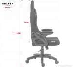 Геймерське крісло KRAKEN Feyton тканина чорно-червона: Преміум комфорт і стиль - Зображення 5