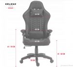 Геймерське крісло KRAKEN Feyton тканина чорно-червона: Преміум комфорт і стиль - Зображення 4