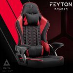Геймерське крісло KRAKEN Feyton тканина чорно-червона: Преміум комфорт і стиль - Зображення 2