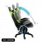 Геймерське крісло KRAKEN Feyton чорно-зелений - ідеальний баланс комфорту, стилю та ергономіки - Зображення 7