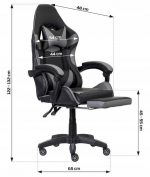 Геймерське крісло TS-046A для Gamer Swivel ЧОРНО-СІРИЙ: Преміум комфорт і стиль для справжніх геймерів - Зображення 8