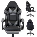 Геймерське крісло TS-046A для Gamer Swivel ЧОРНО-СІРИЙ: Преміум комфорт і стиль для справжніх геймерів