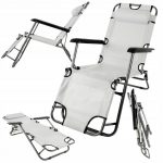 Розкладний пляжний лежак 2в1 сірий Sandos TURISMA- Ідеальний вибір для комфортного відпочинку на пляжі та в саду - Зображення 2