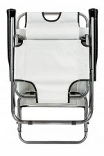 Розкладний пляжний лежак 2в1 сірий Sandos TURISMA- Ідеальний вибір для комфортного відпочинку на пляжі та в саду - Зображення 4