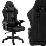 Геймерське крісло KRAKEN Feyton тканина чорне - Ідеальний Комфорт для Тривалих Ігор - Зображення 2