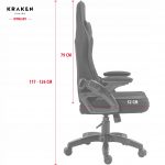 Геймерське крісло KRAKEN Feyton тканина чорне - Ідеальний Комфорт для Тривалих Ігор - Зображення 6