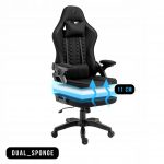 Геймерське крісло KRAKEN Feyton тканина чорне - Ідеальний Комфорт для Тривалих Ігор - Зображення 7