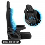 Геймерське крісло KRAKEN Feyton тканина чорне - Ідеальний Комфорт для Тривалих Ігор - Зображення 8