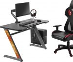 Компактний та стильний ігровий комп'ютерний стіл NanoRS RS120 чорний 120x60 см - Зображення 5