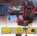 Геймерське Крісло GALAXIA з підставкою для ніг - Чорний та Червоний Стиль - Зображення 4