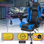 Геймерське Крісло з підставкою для ніг GALAXIA чорний+синій - Комфорт та Стиль - Зображення 4