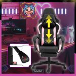 Геймерське Крісло з підставкою для ніг GALAXIA чорний+рожевий - Комфорт для Тривалих Ігор - Зображення 2